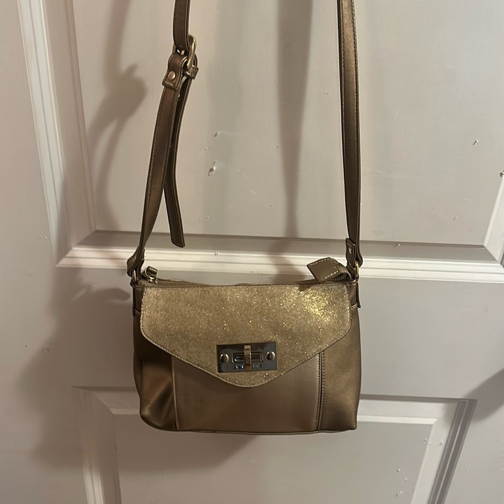 Sharif Tan and Brown Crossbody Bag with Sophisticated Design